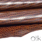 Buff Crocodile Embossed Leather for Fashion Accessories