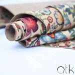 Custom Floral Laminated Leather for Fashion Items