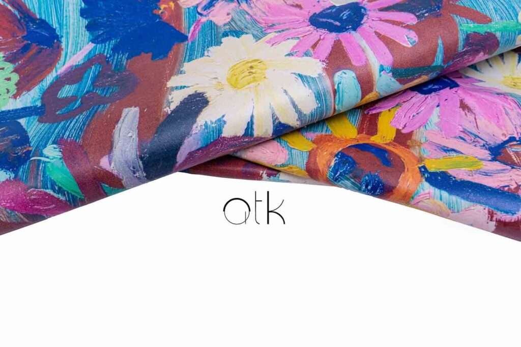 Close-Up of Floral Digital Print Leather