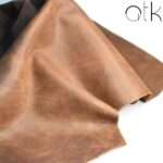 Fine brown two-tone leather material for custom leather goods