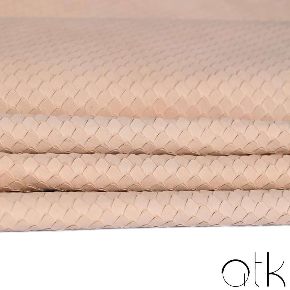 Folded Sheets of Fish Scale Embossed Leather