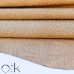 High-Quality Beige Crocodile Embossed Leather Material