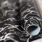 Premium Black Marble Laminated Leather