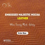 High-Quality Embossed Majestic Mocha Leather for Fashion Accessories