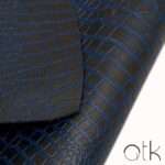 Night sea crocodile print embossed leather piece with blue detailing for tool belts and bags