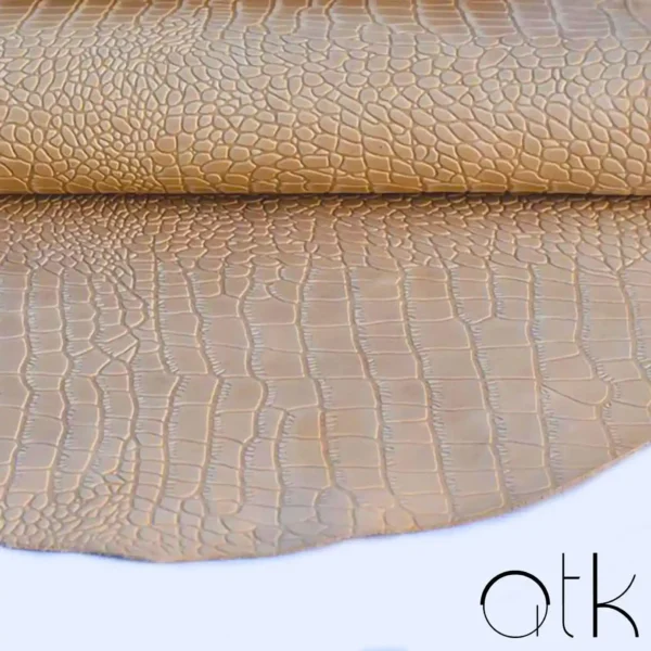 Luxurious Beige Crocodile Leather for Fashion Accessories