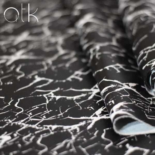 Black Marble Laminated Leather for Luxury Goods