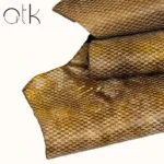 Brown bottle shape print leather with an intricate pattern
