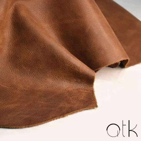 Luxury brown two-tone leather with a smooth finish