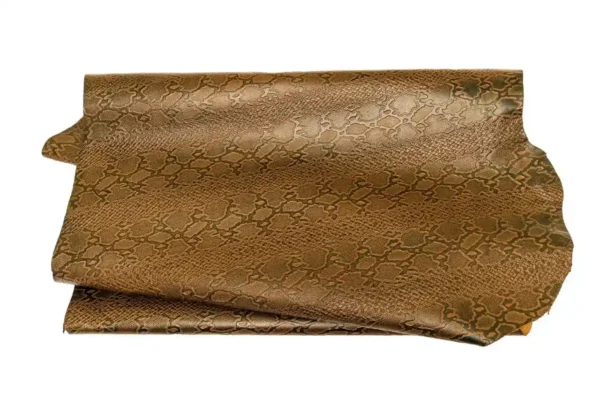 Luxury light brown cobra print leather with an intricate pattern