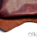 Luxury plum two-tone leather with a smooth finish