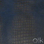 Premium night sea crocodile print embossed leather with vibrant blue detailing