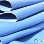 Detailed view of sky blue softy cow leather