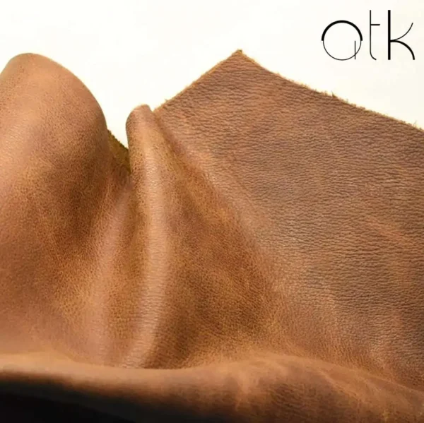 Top-quality brown two-tone leather for sustainable leather products