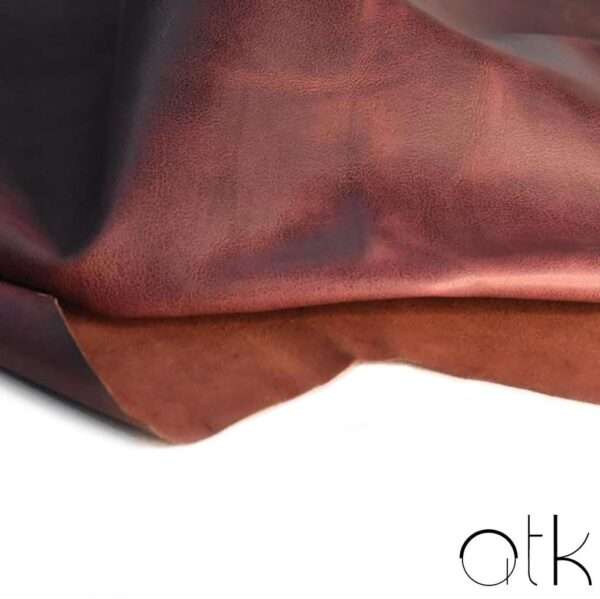 Top-quality plum two-tone leather for sustainable leather products