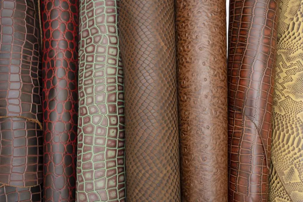 Textured embossed leather with stylish patterns