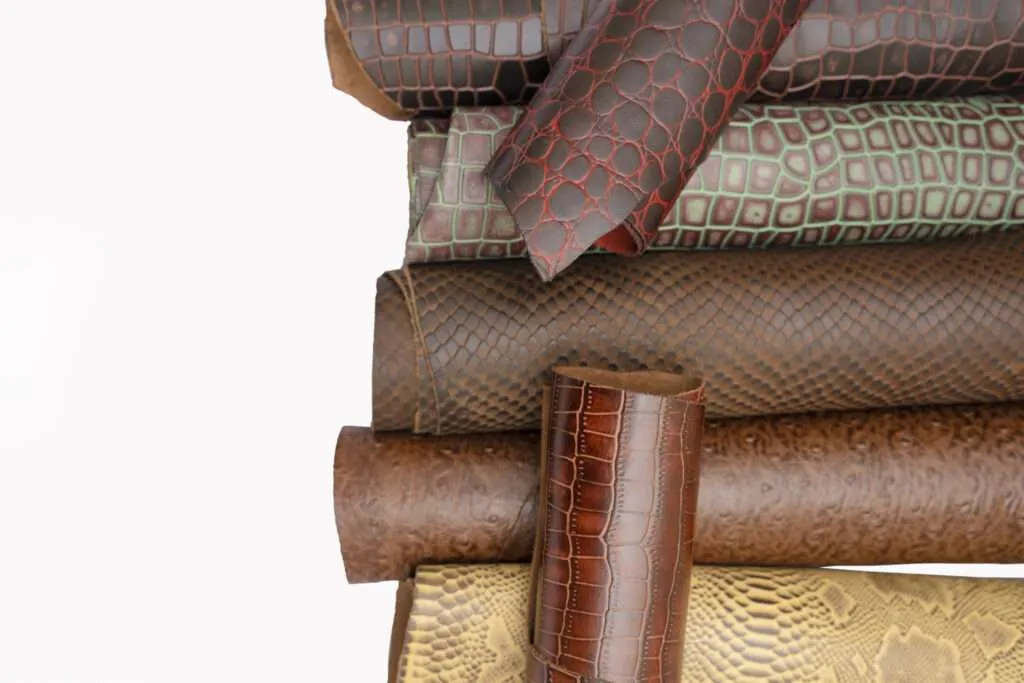 Textured embossed leather with stylish patterns