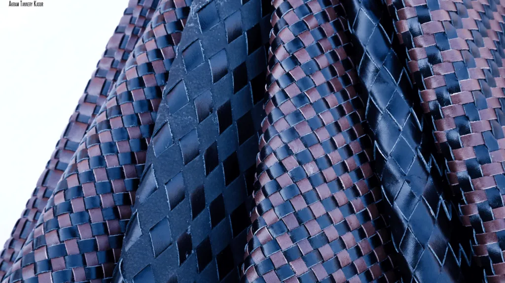 Intricately woven leather with elegant patterns