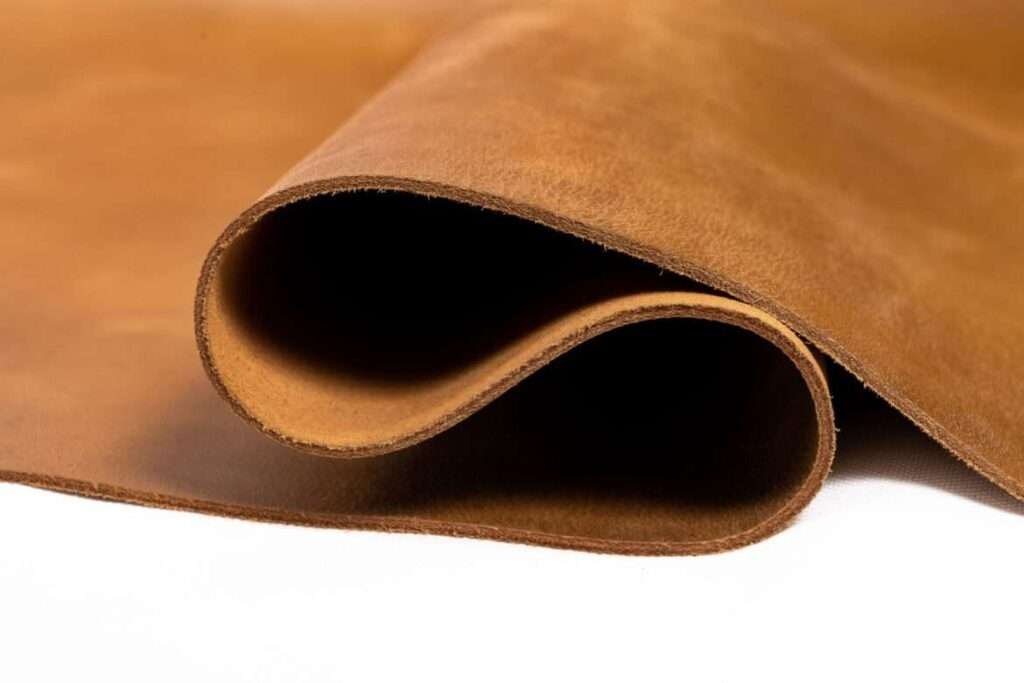 Close-up of a single sheet of crust leather