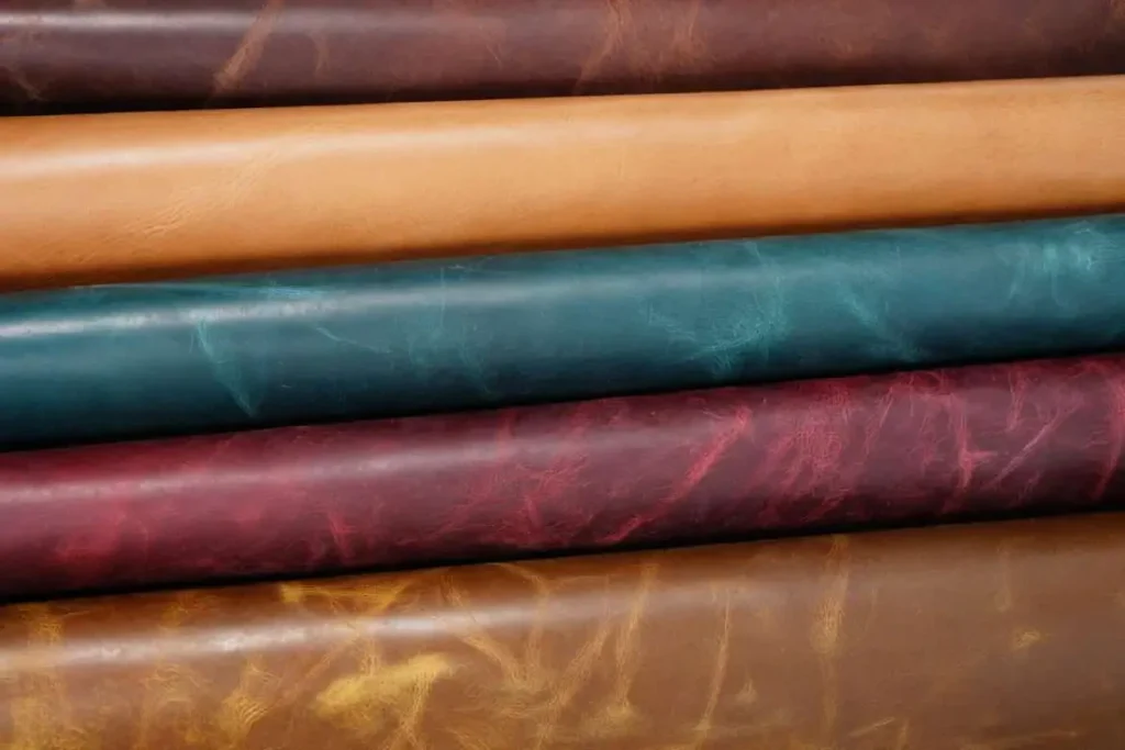 Neatly Rolled Pull-Up Leather in Various Colors