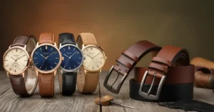 leather watch and belt - Akram Tannery